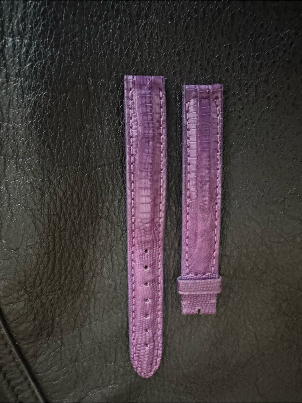 Authentic Vintage Cartier Purple Exotic Skin  Leather Watch Strap.